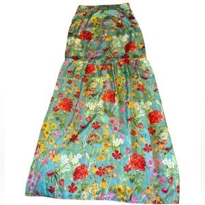 Brazilian Elegant Floral Maxi Skirt - Multicolor Size M